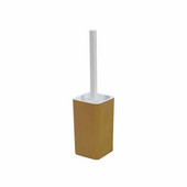 Free Standing Square Resin Toilet Brush Holder, 3-3/5'' L x 3-3/5'' W x 15-7/10'' H, Gold