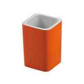  Square Resin Tumbler, 2-9/10'' L x 2-9/10'' W x 4-3/10'' H, Orange