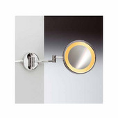  Windisch Incandescent Light Mirror with Two Arm Direct Wired Connection 3X Magnifying Mirror in Gold