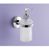  Wall Mounted Rounded Sanitized Glass Soap Dispenser, 2-1/2'' L x 3-7/10'' W x 5-7/10'' H, Chrome
