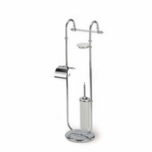  Free Standing Classic-Style 4-Function Bathroom Butler, Chrome and Gold