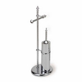 Free Standing Classic-Style 2-Function Bathroom Butler, Chrome and Gold