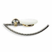  Wall Mounted Classic-Style Brass Towel Ring with Soap Dish, Chrome