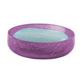  Round Crackled Glass Soap Dish, 4-3/10'' L x 0'' W x 1-1/5'' H, Azalea