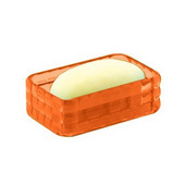  Resin Soap Holder, 5-1/10''W x 3-1/5''D x 1-3/5''H, Orange