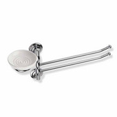  Wall Mounted Classic-Style Double Towel Bar with Soap Dish, Chrome