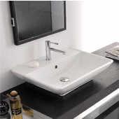  Kylis-R Wall Mounted Or Above Counter Bathroom Sink in White 24-2/5'' x 17-1/2''