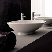  Neck Above Counter Bathroom Sink in White, 25'' x 18-1/10''