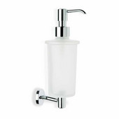  Pegaso Collection Wall Mounted Frosted Glass Soap Dispenser, Chromed Brass