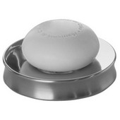  Round Stainless Steel Soap Dish, 4-2/5'' L x 4-2/5'' W x 0-7/10'' H, Brushed Steel