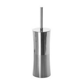  Free Standing Cylinder Chrome Toilet Brush Holder, 3-9/10'' L x 3-9/10'' W x 14-9/10'' H, Brushed Steel
