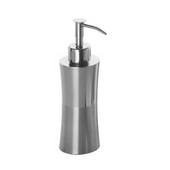  Round Stainless Steel Soap Dispenser, 2-1/10'' L x 2-1/10'' W x 7-2/5'' H, Brushed Steel