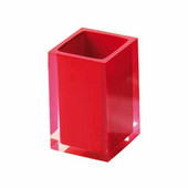  Gedy Tooth Brush Holder, 4-3/10'' H x 2-4/5'' W x 2-4/5'' D, Red