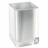  Gedy Tooth Brush Holder, 4-3/10'' H x 2-4/5'' W x 2-4/5'' D, Silver