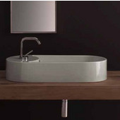 Seventy 71 Above Counter Bathroom Sink in White, Single Hole 28-1/5'' x 13-1/5''
