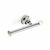  Wall Mounted Brass Toilet Roll Holder with Crystal, Chrome