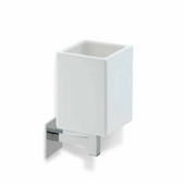  Wall Mounted White Ceramic Toothbrush Holder with Brass, Chrome