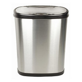  12 Liters (3.1 Gallons) Infrared Motion Sensor Trash Can in Silver Black / Stainless Steel, 12-1/64'' W x 8-1/5'' D x 15-1/5'' H