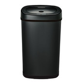  50 Liters (13.2 Gallons) Hands-Free Infrared Motion Sensor Trash Can in Matte Black, 16-5/16'' W x 11-13/64'' D x 24-2/5'' H