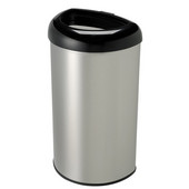  50 Liters (13.2 Gallons) Open Top Trash Can in Black / Stainless Steel, 14-29/32'' W x 11-29/32'' D x 26-5/16'' H