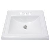  Great Point Collection 23'' W Rectangular Drop-In Ceramic Vanity Sink with 4'' Widespread Holes, Porcelain Enamel Glaze White, 23'' W x 18-1/4'' D x 8-3/4'' H