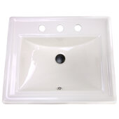  Great Point Collection 23'' Rectangular Drop-In Ceramic Vanity Sink with 8'' Widespread Holes, Bisque, 23'' W x 18-1/4'' D x 8-3/4'' H