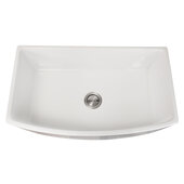  Vineyard Collection 33'' Premium Farmhouse Fireclay Curved Front Apron Single Bowl Kitchen Sink, White, 33'' W x 19-1/4'' D x 10'' H