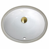  Great Point Collection Vitreous China Bath Undermount Oval Ceramic Sink, Porcelain Enamel Glaze White, 15'' W x 12-1/8'' D  x 7-1/8'' H, Inside Bowl: 13'' W x 10-1/8'' D