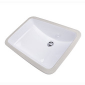  Great Point Collection Glazed Bottom Undermount Rectangle Ceramic Bathroom Sink in White, 20-1/2'' W x 14-1/4'' D x 8'' H