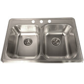  Madaket Collection Premium 18-Gauge Stainless Steel Double Bowl Topmount Kitchen Sink, 33'' W x 22'' D x 8'' H