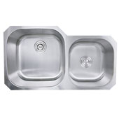  Double Bowl Undermount Stainless Steel Kitchen Sink, 35-1/4''W x 20-1/8''D x 10''H