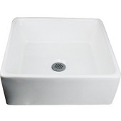  Square White Vessel Sink, 15''W x 15''D x 5-1/4''H