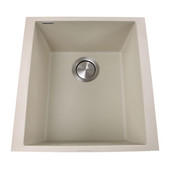  Plymouth Collection Single Bowl Undermount Granite Composite Bar-Prep Sink in Sand, 16-1/8''W x 17''D x 8-1/4''H