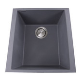  Plymouth Collection Single Bowl Undermount Granite Composite Bar-Prep Sink in Titanium, 16-1/8''W x 17''D x 8-1/4''H