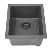  Rockport Collection 15'' W Single Bowl Dual-Mount Granite Composite Bar-Prep Sink in Titanium, 15'' W x 18'' D x 7-5/8'' H