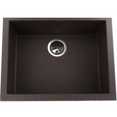  Plymouth Collection Small Single Bowl Undermount Granite Composite, Brown, 23-5/8''W x 17-3/4''D x 8-1/4''H