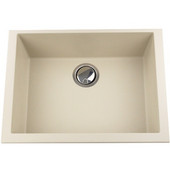  Plymouth Collection Small Single Bowl Undermount Granite Composite, Sand, 23-5/8''W x 17-3/4''D x 8-1/4''H