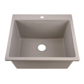  Rockport Collection 25'' W Single Bowl Dual-Mount Granite Composite Laundry Sink in Truffle, 25'' W x 21-3/4'' D x 12'' H
