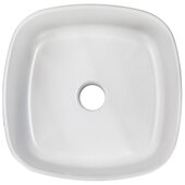 Regatta Collection 15'' W Oseo Italian Fireclay Square Bathroom Vanity Vessel Sink in Matte White, 15-3/4'' W x 15-3/4'' D x 5'' H