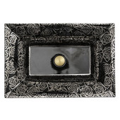  Regatta Collection Porto Cervo Italian Fireclay Vanity Bathroom Sink in Glazed Black/Platinum, 24-1/4'' W x 16-1/2'' D x 5-1/2'' H