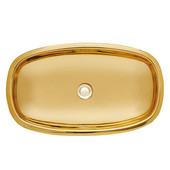  Regatta Collection Dubai Italian Fireclay Vanity Bathroom Sink in Glazed Gold, 24-1/2'' W x 14-1/2'' D x 4-1/4'' H