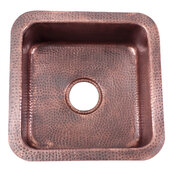  Brightwork Home 16-5/8'' Hand-Hammered Copper Square Dual Mount Bar / Prep Kitchen Sink with Cutting Board