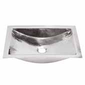  Brightwork Home Collection Hand Hammered Single Bowl Stainless Steel Rectangle Undermount Bathroom Sink, Silver, 19-4/5''W x 12-4/5''D x 6''H