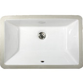  Great Point Collection Undermount Rectangular Ceramic Sink, White, 20-3/4''W x 13-3/8''D x 7-1/4''H