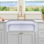  Cape Collection 30'' Wide Reversible Italian Fireclay Kitchen Sink, 29-1/2'' W x 19-1/2'' D x 9-3/4'' H