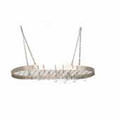  Satin Nickel Oval Hanging Kitchen Pot Rack with Grid