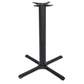  2000 Series Table Bar Height Base, 36'' x 36'', Style X, 40'' High, Black Matte