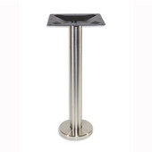 4000 Series Turin Line Table Height Round Bolt Down Base, 28-3/8'' H, 8'' Base Spread, Brushed Stainless Steel