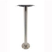  4000 Series Turin Line Bar Height Round Bolt Down Base, 40-1/8'' H, 8'' Base Spread, Brushed Stainless Steel