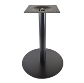  4000BKZ Series Positano Line 17'' Round Table Base with 12'' W x 12'' D Top Plate, Dining Height 28-1/2'' H, Smooth Black Matte